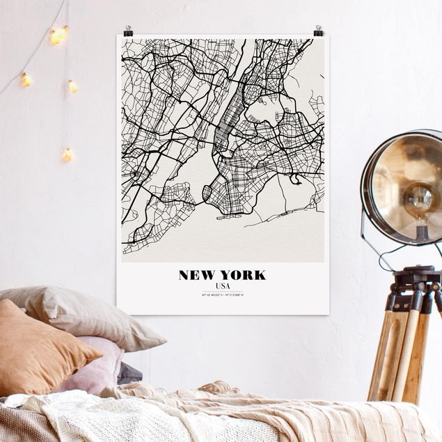 Quadri New york Mappa di New York - Classica