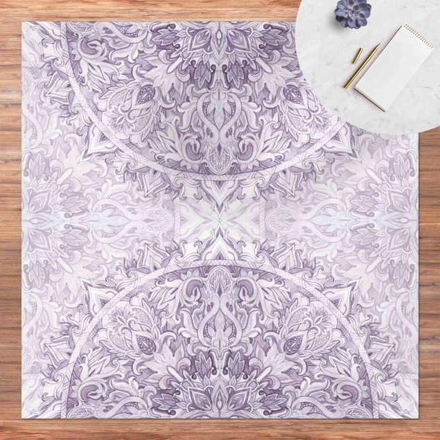 Tappeti moderni Mandala acquerello ornamento viola