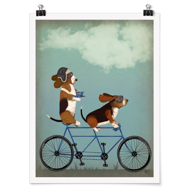 Poster retro Ciclismo - Tandem di bassotti