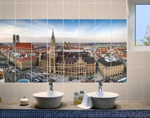 Adesivi per piastrelle con architettura e skylines Città di Monaco di Baviera