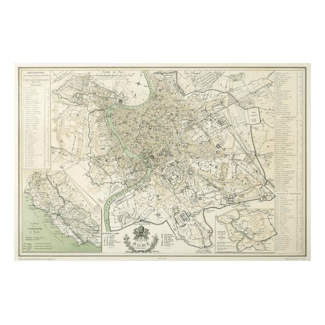 Quadro vintage Mappa vintage Roma Antica