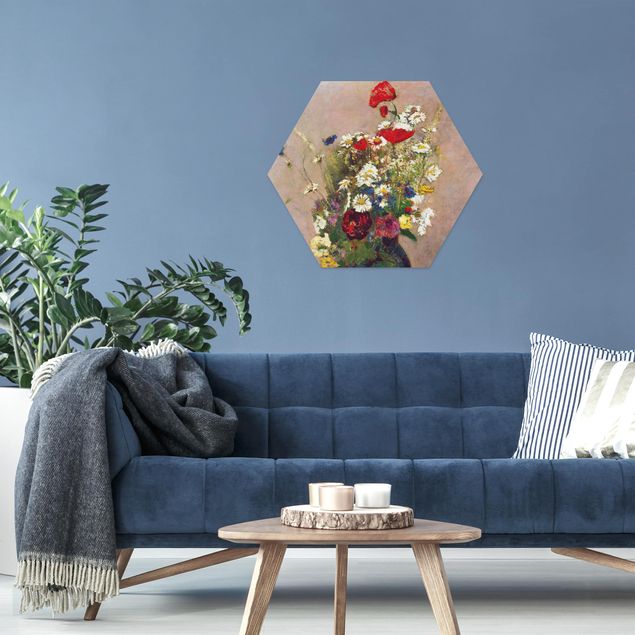 Stile artistico Odilon Redon - Vaso di fiori con papaveri