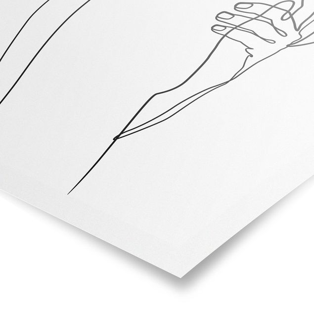 Riproduzioni quadri Line Art - Nudo di spalla Bianco e Nero