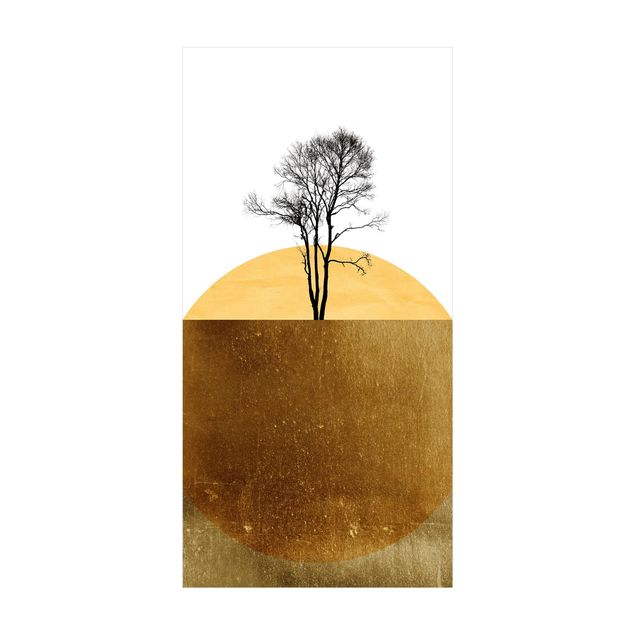 Tappeti con motivi naturali Sole d'oro con albero