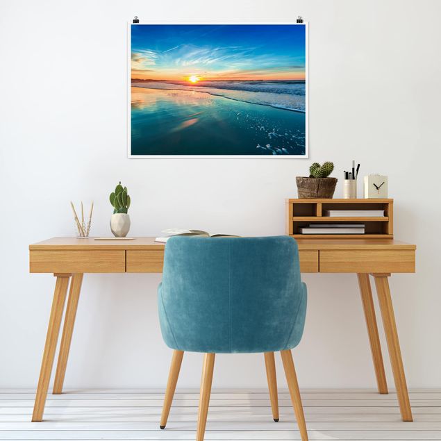 Poster - Romantico tramonto sul mare - Orizzontale 3:4