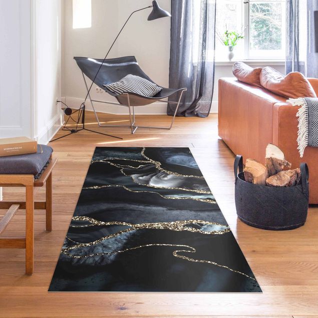 tappeto per esterno Nero con oro glitterato