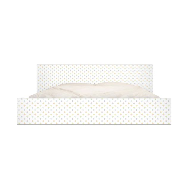 Pellicole adesive per mobili letto Malm IKEA Triangoli pastello