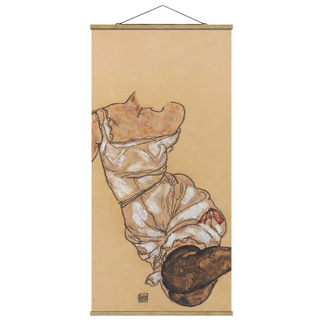 Quadri moderni   Egon Schiele - Torso femminile in biancheria intima e calze nere