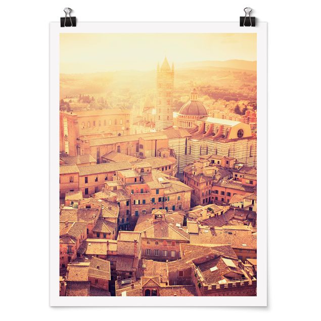 Poster skyline Siena infuocata