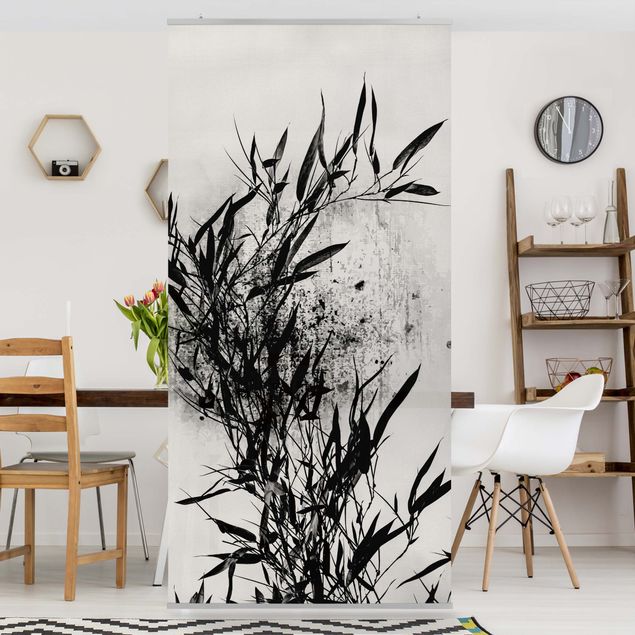 Tessili casa Mondo vegetale grafico - Bambù nero