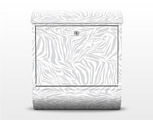 Cassette della posta grigie Disegno zebra grigio chiaro 39x46x13cm