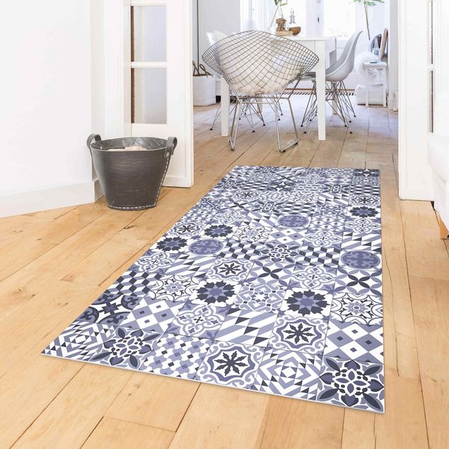 tappeto ingresso esterno Mix di piastrelle geometriche viola