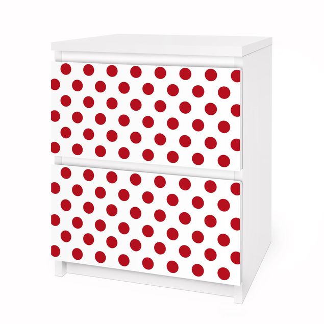 Carta adesiva per mobili IKEA - Malm Cassettiera 2xCassetti - No.DS92 Dot Design Girly White