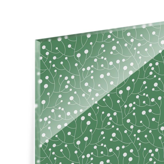 Paraschizzi in vetro - Trama naturale di crescita con punti su verde - Formato orizzontale 2:1