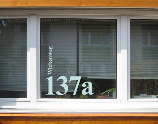 Adesivi per finestre con frasi No.UL1032 Testo personalizzato Numero civico e di casa