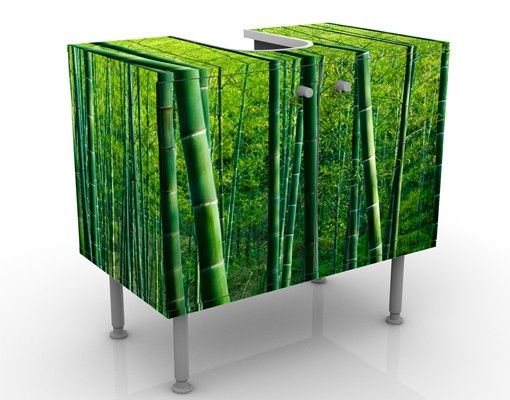 Mobili sottolavabo con paesaggio Foresta di bambù n.2