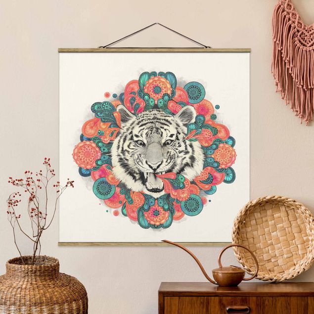 Quadro con tigre Illustrazione - Tigre Disegno Mandala Paisley