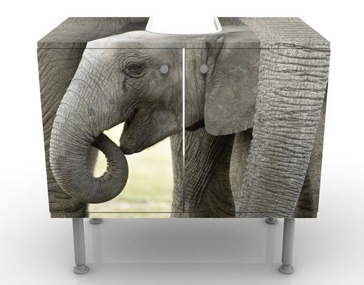 Mobile sottolavabo grigio Elefante e amore