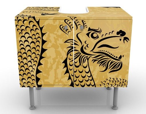 Mobili sottolavabo beige Chinese Dragon