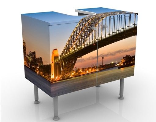 Mobili sottolavabo con architettura e skylines Ponte del porto a Sydney