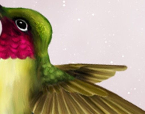 Mobili sottolavabo rosa Line Art colibrì