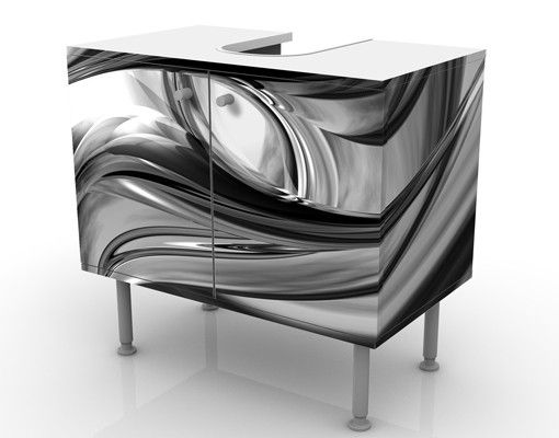 Mobile sottolavabo - Illusione II - Mobile bagno bianco, nero e grigio