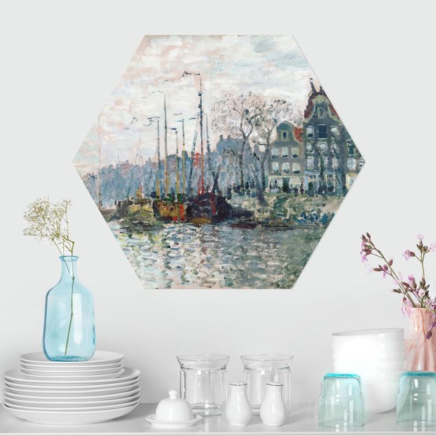 Riproduzioni quadri famosi Claude Monet - Veduta di Prins Hendrikkade e Kromme Waal ad Amsterdam