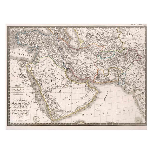 Lavagne magnetiche con frasi Mappa vintage del Medio Oriente