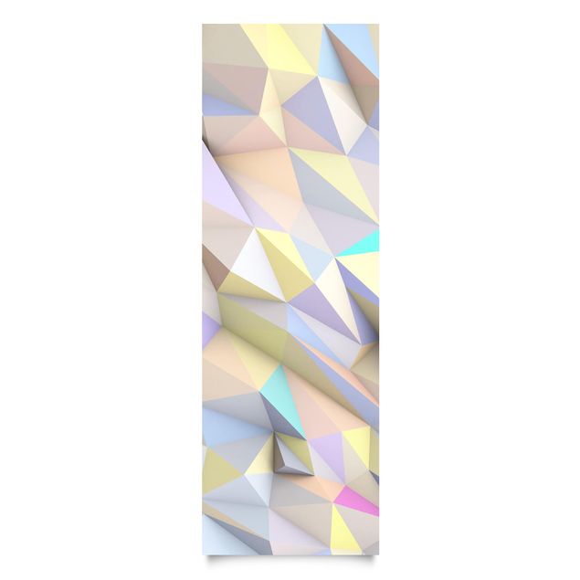 Pellicole adesive per mobili opache Triangoli geometrici pastello in 3D