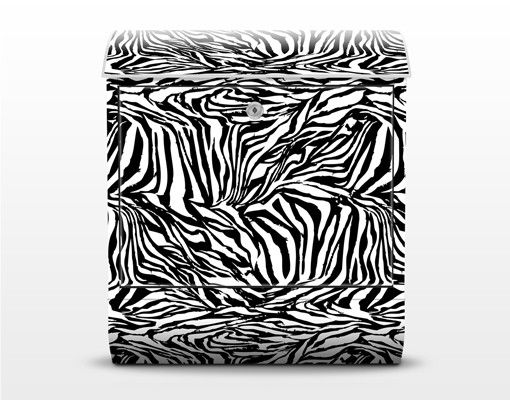 Cassette della posta nere Motivo Zebra Design