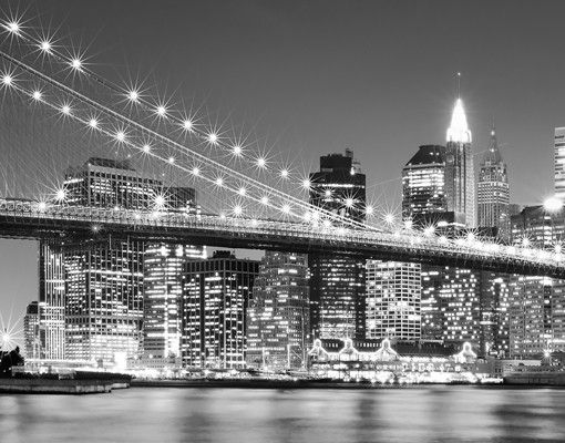 Mobili sottolavabo bianco Ponte di Manhattan di notte II