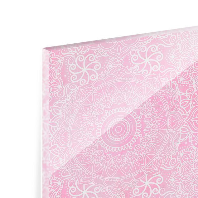 Paraschizzi in vetro - Trama di mandala in rosa chiaro
