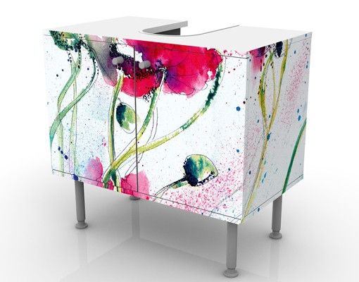 Mobile per lavabo design Painted Poppies