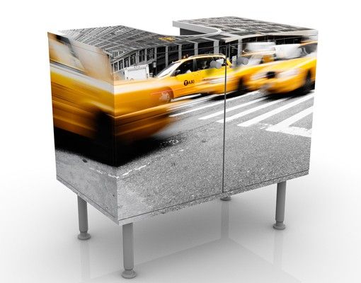 Mobili sottolavabo con architettura e skylines New York in fermento