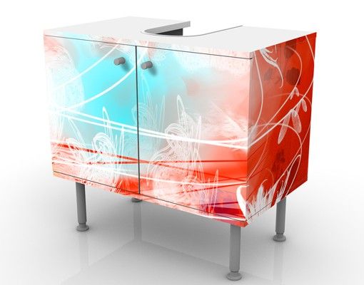 Mobile per lavabo design Red Grunge With Butterflies