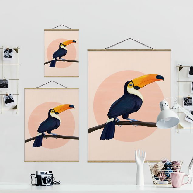 Quadri Illustrazione - Uccello Tucano Pittura Pastello