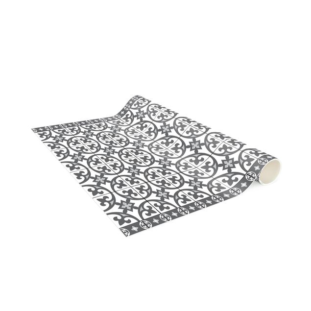 tappeto design moderno Mix di piastrelle geometriche Cerchi Grigio