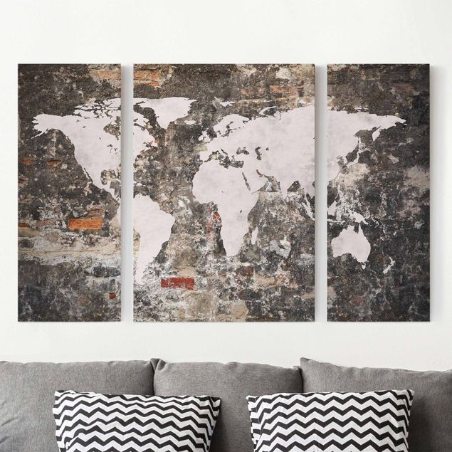 Tele componibili Vecchia mappa del mondo a parete
