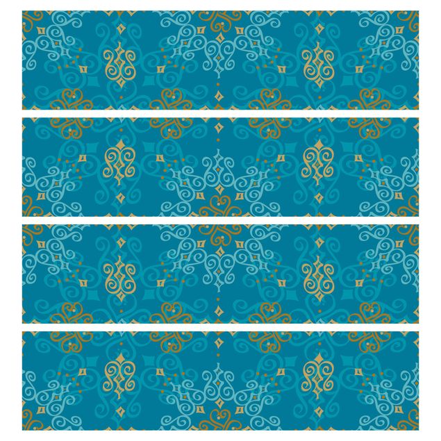 Carta adesiva per mobili IKEA - Malm Cassettiera 4xCassetti - Oriental Ornament Turquoise