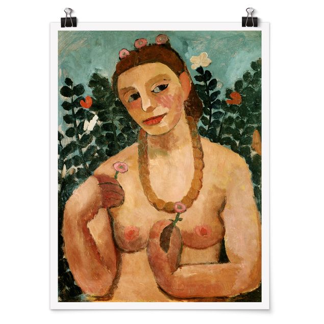 Quadro moderno Paula Modersohn-Becker - Autoritratto con collana d'ambra