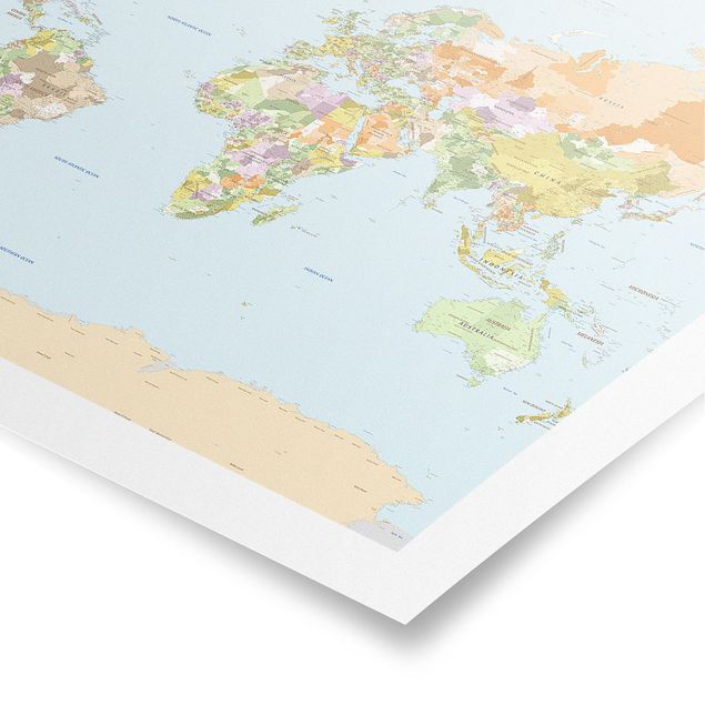 Quadri stampe Mappa politica del mondo
