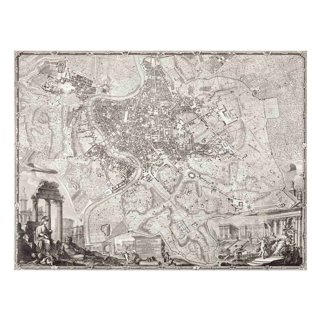Quadri vintage Mappa vintage Roma