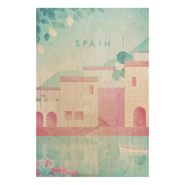 Quadri in legno vintage Poster di viaggio - Spagna