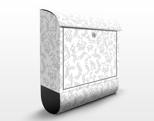 Cassetta postale grigio Ornamento a zigzag leggero
