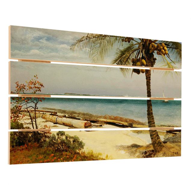 Quadri in legno con paesaggio Albert Bierstadt - Costa tropicale