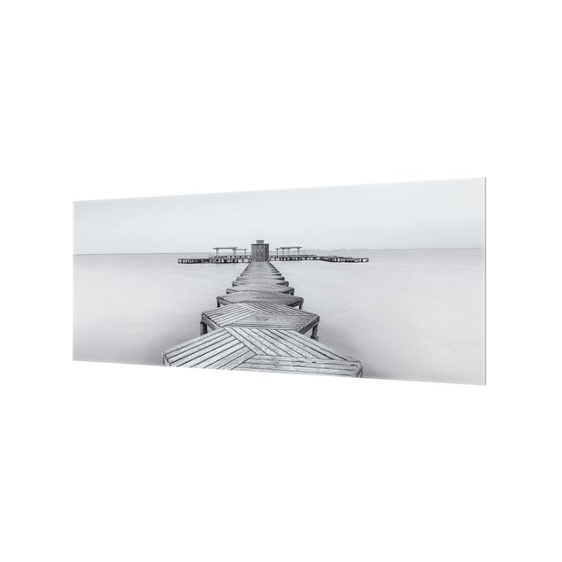 Paraschizzi in vetro - Wooden Pier In Black And White