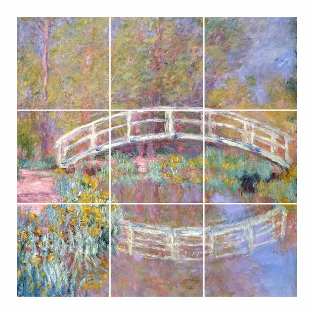 Pellicole per piastrelle multicolore Claude Monet - Ponte del giardino di Monet
