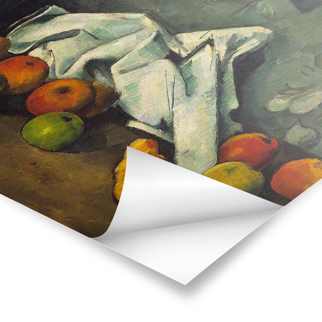 Poster dipinti famosi Paul Cézanne - Natura morta con barattolo di latte e mele