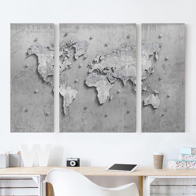 Tele componibili Mappa del mondo in cemento