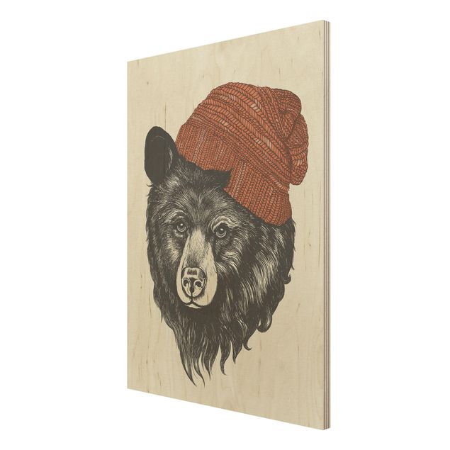 Stampe Illustrazione - Orso con cappuccio rosso disegno